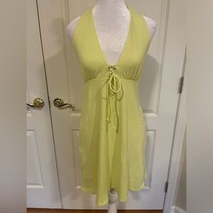 American Eagle yellow halter tie mini dress​​​​​​